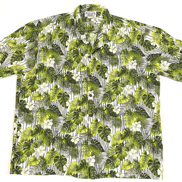 Vintage Pacific Legend Hawaiian Shirt Sz 2XL Palm Leaves Made In Hawaii USA - Picture 2 of 8